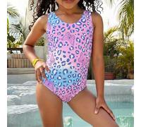 Costume da bagno intero a maniche lunghe da ragazza con stampa di conchiglie a tema sirena, casual e versatile per la spiaggia e le vacanze 6Y,7Y,4Y,5Ystampa dappertuttoTessuto da costume da bagno