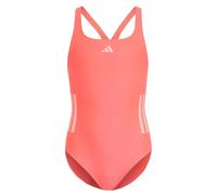 adidas Bambine e Ragazze 3-Stripes C-Back Swimsuit Swimwear, Solar Turbo/Frozen Turbo, 13-14 Years