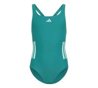 adidas Bambine e Ragazze 3-Stripes C-Back Swimsuit Kids Swimwear, Equipment Green/Clear Mint, 13-14 Years