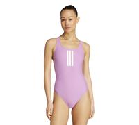 Costume da bagno intero con scollatura posteriore a V e 3 strisce Rosa 42 (IT) - 38 (FR) Tinta unita