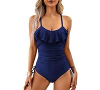 Costume da Bagno Intero da Donna Push Up con Volant Monokini Senza Schienale Controllo della Pancia Sling Costumi Interi Piscina Contenitivi Pancia Piatta Ruffle Imbottito Swimwear
