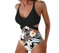 Costume Da Bagno Intero Donna 2025 Firmati Costumi Mare Taglie Forti Scollo a V Costumi Un Pezzo Snellente Sgambato Push Up Imbottito Intero Brasiliana Costume Nuoto Scollato Hot Trikini Swimsuit