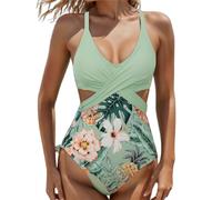 Costume Da Bagno Intero Donna 2025 Firmati Costumi Mare Taglie Forti Scollo a V Costumi Un Pezzo Snellente Sgambato Push Up Imbottito Intero Brasiliana Costume Nuoto Scollato Hot Trikini Swimsuit