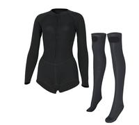 Costume da bagno intero donna con calzini sub Protezione solare Muta Snorkeling Wader Mute spiaggia subacquee 2 mm(Complete set,XL)