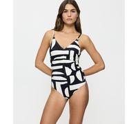 Costume da bagno intero plissé Summer Allure Nero 46E Grafico