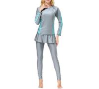 Costume da Bagno Intero Trasparente Forti Imbottiti Lusso Coppa Tanga Tinta Allacciato sulla Cerniera Musulmane Azzurro Crochet Teschio Nonna Zip Puro Parto Laminati Golden