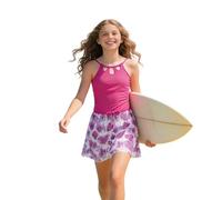 Costume da Bagno Mare Bambina, Traje de baño para Niñas con Falda con Estampado Tropical para Niñas de 7 a 16 Años