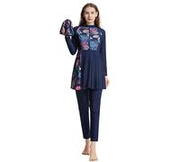 Costume da bagno musulmano da donna, 3 pezzi, costume da bagno islamico burkini modesto, copertura completa, rash guard a maniche lunghe, top da bagno con pantaloni hijab, costume da bagno tankini