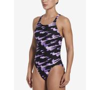 Costume da bagno Nike Swim Hydrastrong Multi PR One Piece nero lilla donna - 32