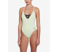 Costume da bagno Nike Swim Icon Crossback One Piece verde chiaro donna - S