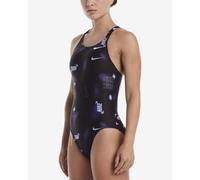 Costume da bagno Nike Swim Performance Practice Fastback One Piece nero lilla donna - 28