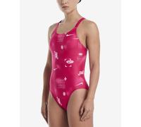 Costume da bagno Nike Swim Performance Practice Fastback One Piece rosa bianco donna - 26