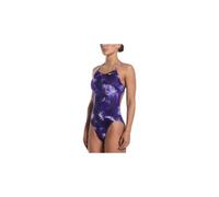 Costume da bagno nike swim team olympics print cutout viola da donna