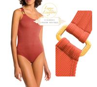 Costume Da Bagno One Piece Texture Di Wolford Sienna Arancione
