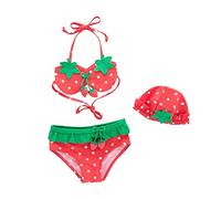 Costume da Bagno per Bambina, Costume da Bagno Bikini a 3 Pezzi per Bambina con Cappello Carino per L'Estate