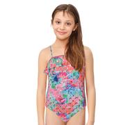 Costume Da Bagno Per Bambine Con Rouches A Maniche Lunghe E Motivo A Cuore 2-14