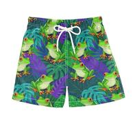 Costume da bagno per bambini con rana della giungla e foglie tropicali, ad asciugatura rapida, per bambini 2-14 anni, Multi, 4 anni