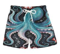 Costume da bagno per bambini da 2 a 12 anni, durevole, stampa per spiaggia e piscina, acquarello, foglia di tè, mare, tentacolo oceano, Acquerello Teal Tentacolo Mare Ocean Bubble Art, 5 anni