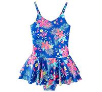Costume da bagno per ragazza bambino un pezzo chic hawaiano swimsuit estivo stampato floreale monokinis adolescente ragazza per piscina spiaggia nuoto sport per 5-6 anni