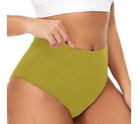Costume da bagno per ragazze e donne, costume da bagno a 4 strati a vita media per nuoto, biancheria intima sportiva da donna, a prova di perdite, per donne, adolescenti, ragazze, Verde, XS