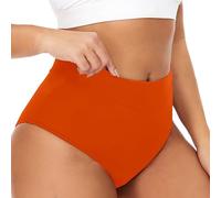 Costume da bagno per ragazze e donne, costume da bagno a 4 strati a vita media per nuoto, biancheria intima sportiva da donna, a prova di perdite, per donne, adolescenti, ragazze, Arancione, L
