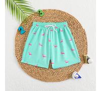 Costume da bagno per ragazzi giovani, con stampa, pantaloncini da spiaggia 6Y,7Y,4Y,5YAnimale,PianteTessuto