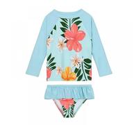 Costume da Bagno Ragazze 2 Pezzi con Volant, Sirena Manica Lunga Costume Piscina Bambina Anti-UV UPF 50+ Set per Spiaggia, Piscina Rash Guard per Bambina 3-9 Anni #I313B