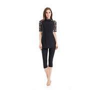 Costume da Bagno Rash Guard Costume da Surf a Maniche Corte Costume da Bagno Modesto da Donna Burkini Costume da Bagno Modesto (M,J4)