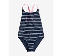 Costume da bagno Roxy Basic Stripe One Piece blu navy bianco rosa per bambina - 16
