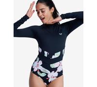 Roxy - Costume da bagno a maniche lunghe - The Rider Zipped LS Onesie Anthracite Spring Charming per Donne in Poliestere Riciclato - Taglia M - Nero