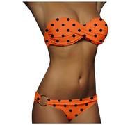 Costume da Bagno Sexy Bandeau Push Up Due Pezzi Bikini Donna Sexy con Ferretto Perizoma Stringate a Vita Bassa Trikini Donna Mare Costumi