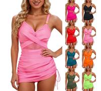 Costume da bagno Shape da donna push up swimsuits dimagrante One Piece costume da bagno retrò arricciatura costume da bagno sexy abito da bagno schiena scoperta costumi da bagno allenamento vacanza