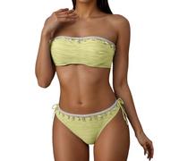 Costume da bagno tankini da donna a due pezzi, vestibilità comoda, elasticizzato, stile da nuoto coordinato, tessuto di nylon liscio, per spiaggia e crociera vacanze con comoda vestibilità da nuoto
