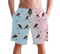 Costume da Bagno Uomo Blue Footed Booby Birds Pantaloncini da Spiaggia Uomo Vita Elastica Multi-Funzioni Calzoncini, per Vacanze, Allenamento Casa, Spiaggia, 3XL