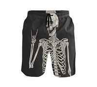 Costume da Bagno Uomo Cranio di Scheletro Umano2 Pantaloncini Vita Elastica Multi-Funzioni Pantaloncini da Spiaggia, per Allenamento Casa, Estate, Piscina, S