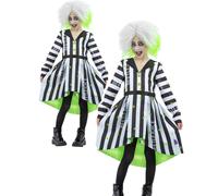 Costume Da Bambina Beetlejuice Anni '80 Film Halloween Abito Elegante