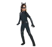 Costume Da Bambina Catwoman Deluxe Con Tuta E Maschera Moldata Taglia Media 8-10