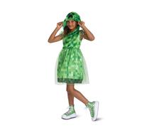 Costume Da Bambina Con Cappuccio Creeper Di Minecraft