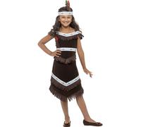 Costume Da Bambina Indiano Americano Fanciulla Outfit Di Smiffys
