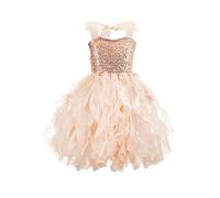 Costume da bambina per bambini, Halloween, storico abito in tulle, da principessa, calendario dell'Avvento della mia vita, oro rosa, 6-8 Anni