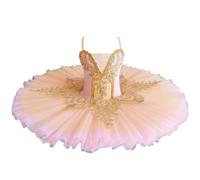 Costume da Bambina per Il Lago dei Cigni, Body da Ginnastica Abito da Ballerina Professionale Lago dei Cigni Pancake Tutu Ballerina Festa Ballo,Rosa,130