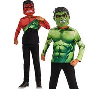 Costume Da Bambino Hulk Reversibile Supereroe Marvel Abbigliamento Fantasia