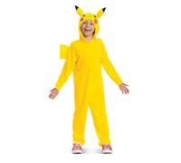 Disguise Pokemon Pikachu Pikachu Costume ufficiale Pikachu 100% poliestere, cappuccio Pikachu, Halloween, carnevale, consigliato per bambini dai 3 ai 4 anni, XS