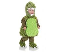 Costume Da Bambino T-Rex Verde In Peluche Belly Babies