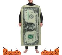 Costume da banconota da un dollaro, costume da festa per soldi per comunità, donne, uomini, scuola, teatro, sport, famiglia, festività, carnevale, eventi a tema, compleanno