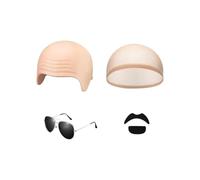 Costume da berretto calvo con baffi per occhiali, versatile negli usi