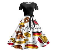 Costume da birra da donna anni '50, abito da cocktail da donna, senza maniche, vintage, con allacciatura al collo, lunghezza al ginocchio, per feste, stile retrò, da sera, #35., M