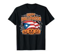 Costume da Boricua Pride Easy con Bandiera di Porto Rico e Buon Halloween Maglietta