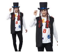 Costume Da Boy George Anni '80 + Cappello Per Adulti Karma Outfit Di Carnevale