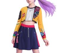 Costume Da Cacciatrice Di Cantanti Pop Demoniache Per Bambine -Abiti Da Gioco Di Ruolo Per Feste Di Halloween, Costume Da Cantante Leader Cosplay Per Ragazze Dai 3 Ai 14 Anni